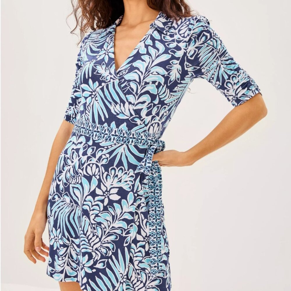 Lilly Pulitzer Ibby Sapphire Pool Skirted Print Romper Size MEDIUM - Picture 4 of 7